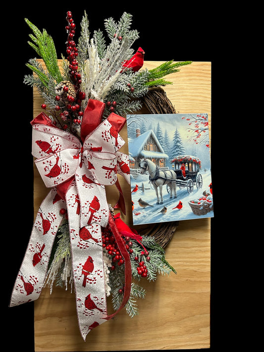 Winter Cardinal Grapevine Wreath