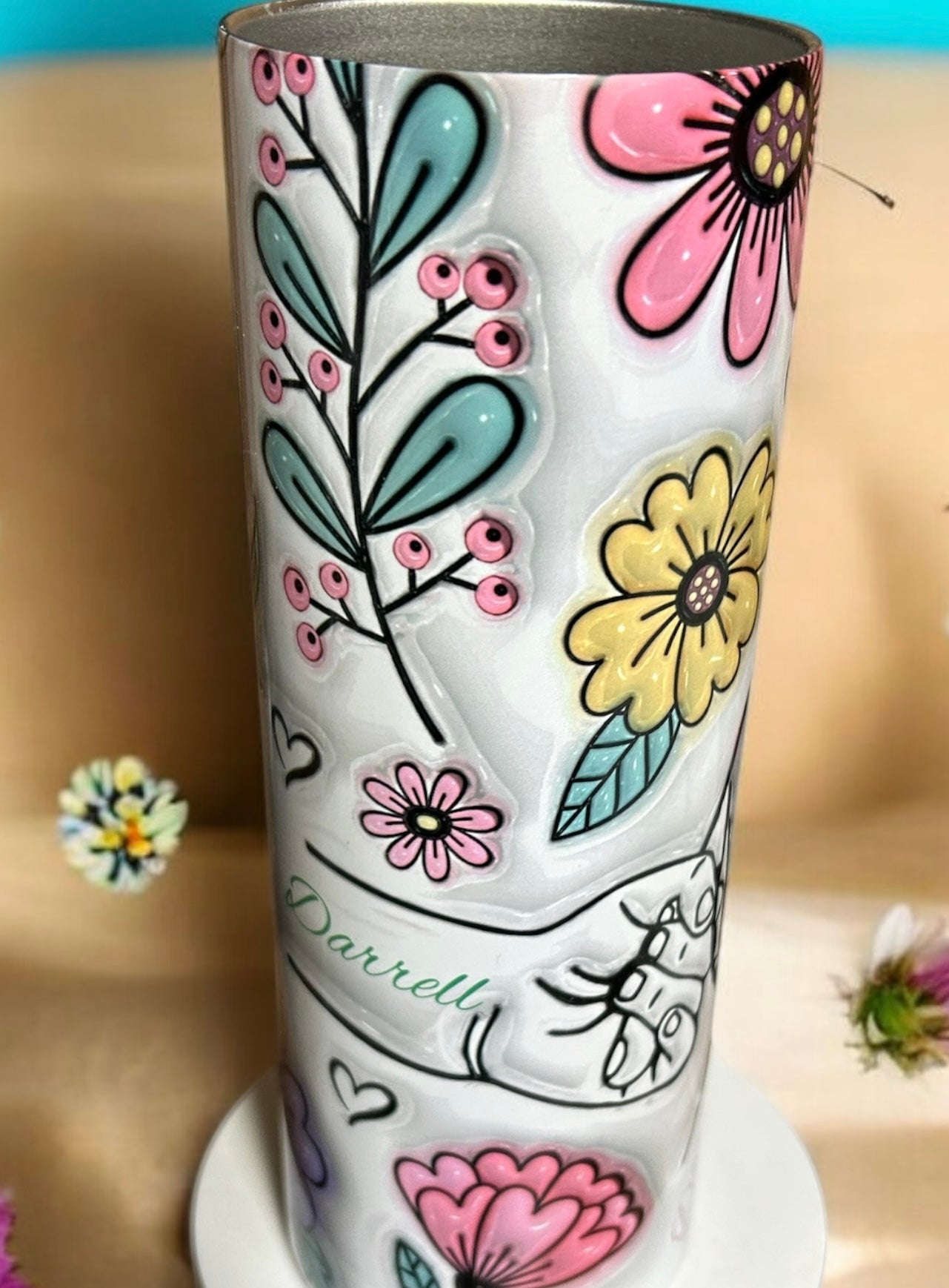 Personalized Hand with children fingers tumbler
