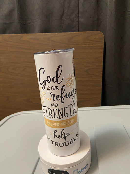 God is my refuge tumbler